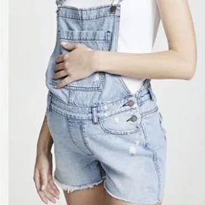 DL1961 Women's Maternity  Abigail Overalls DL1961 Distressed Denim Blue Size S